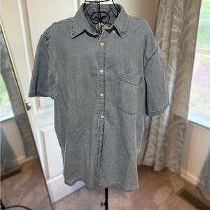 Goodfellow & Co Men's Casual Denim Blue Button Down Shirt